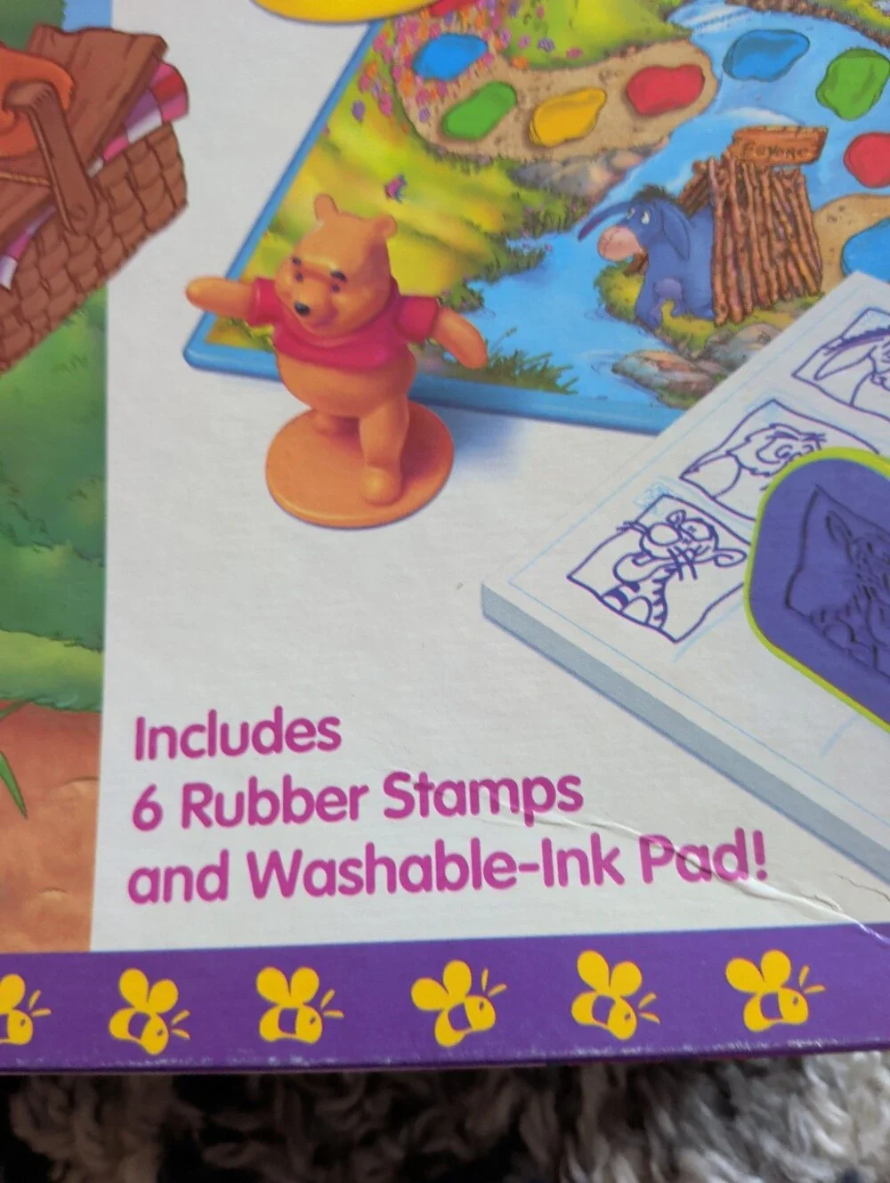 Vintage Parker Brother 100 Acre Wood Stamp Game - Kids Stamping Playset